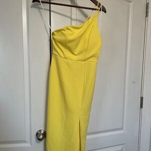 Elegant Yellow One-Shoulder Dress